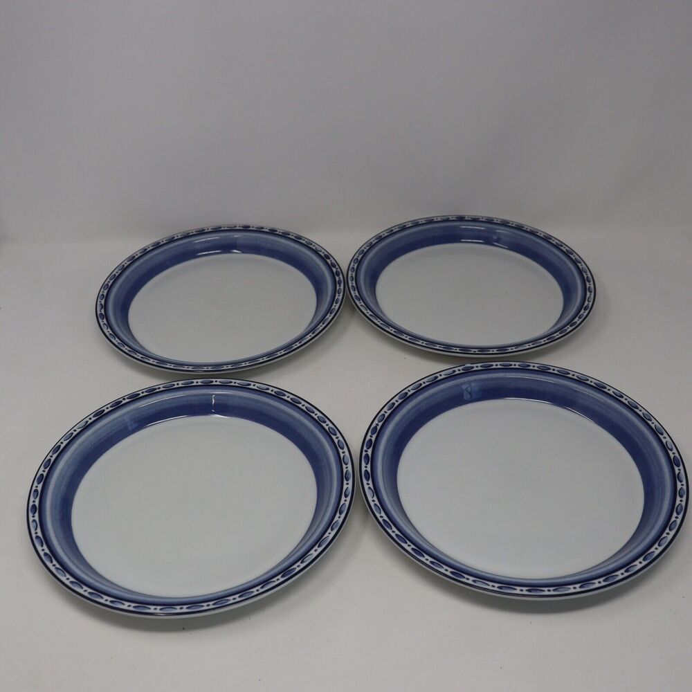 Dansk Bistro Cafe Belgian Blue Salad Plates Set of 4 Made In Portugal